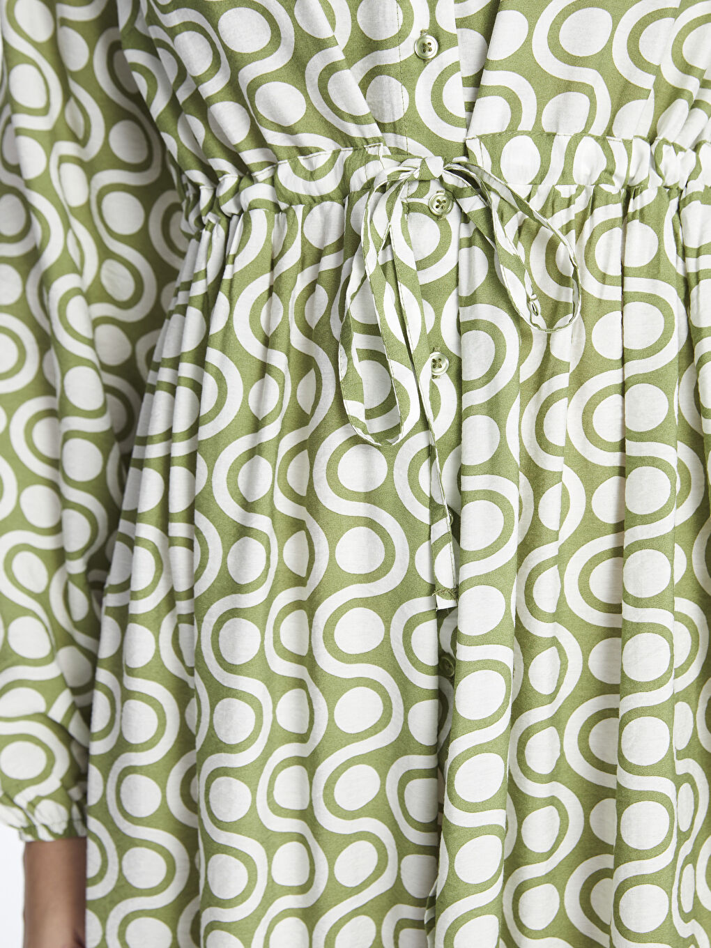 Grandad Collar Patterned Long Sleeve Women's Shirt Dress -S42474Z8-LRR