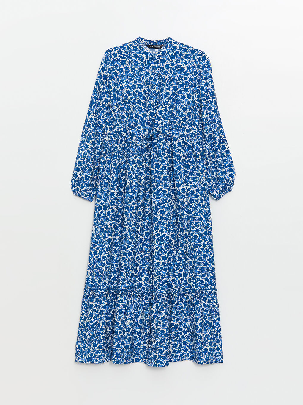 Grandad Collar Floral Long Sleeve Women's Shirt Dress-5