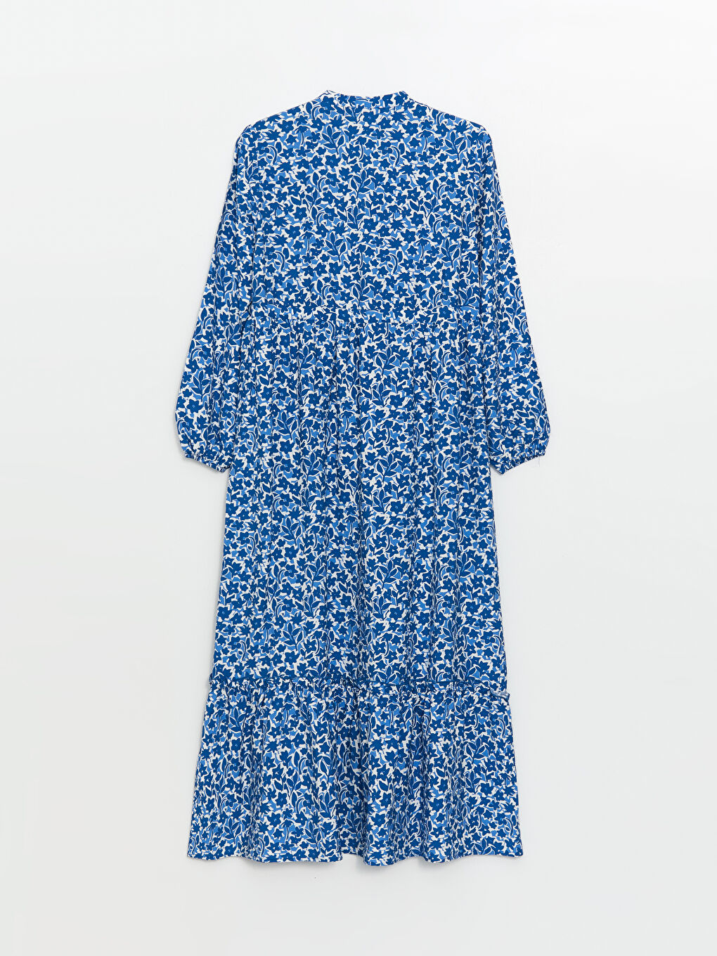 Grandad Collar Floral Long Sleeve Women's Shirt Dress-6