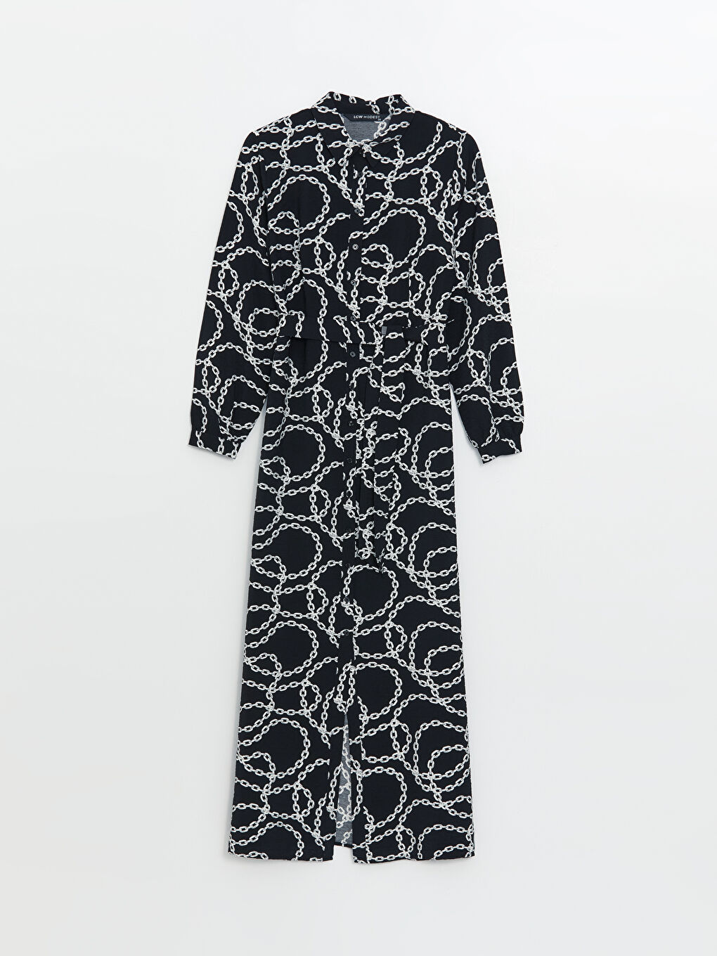 Patterned Long Sleeve Women's Shirt Dress -S42476Z8-LQJ