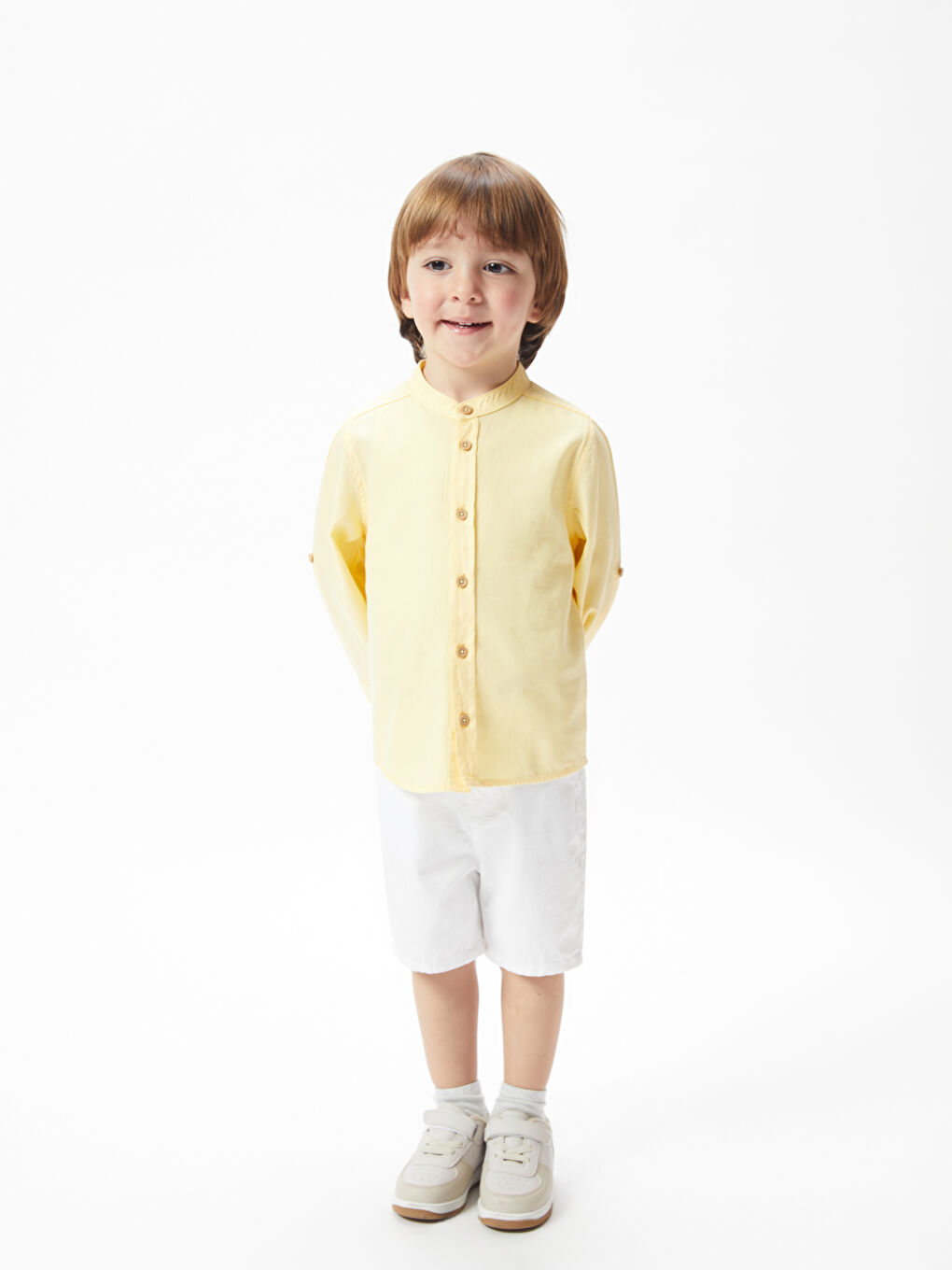 LCW Kids Großvaterkragen Langarm Schlichtes Baby Jungen Hemd -S42488Z1-FTK