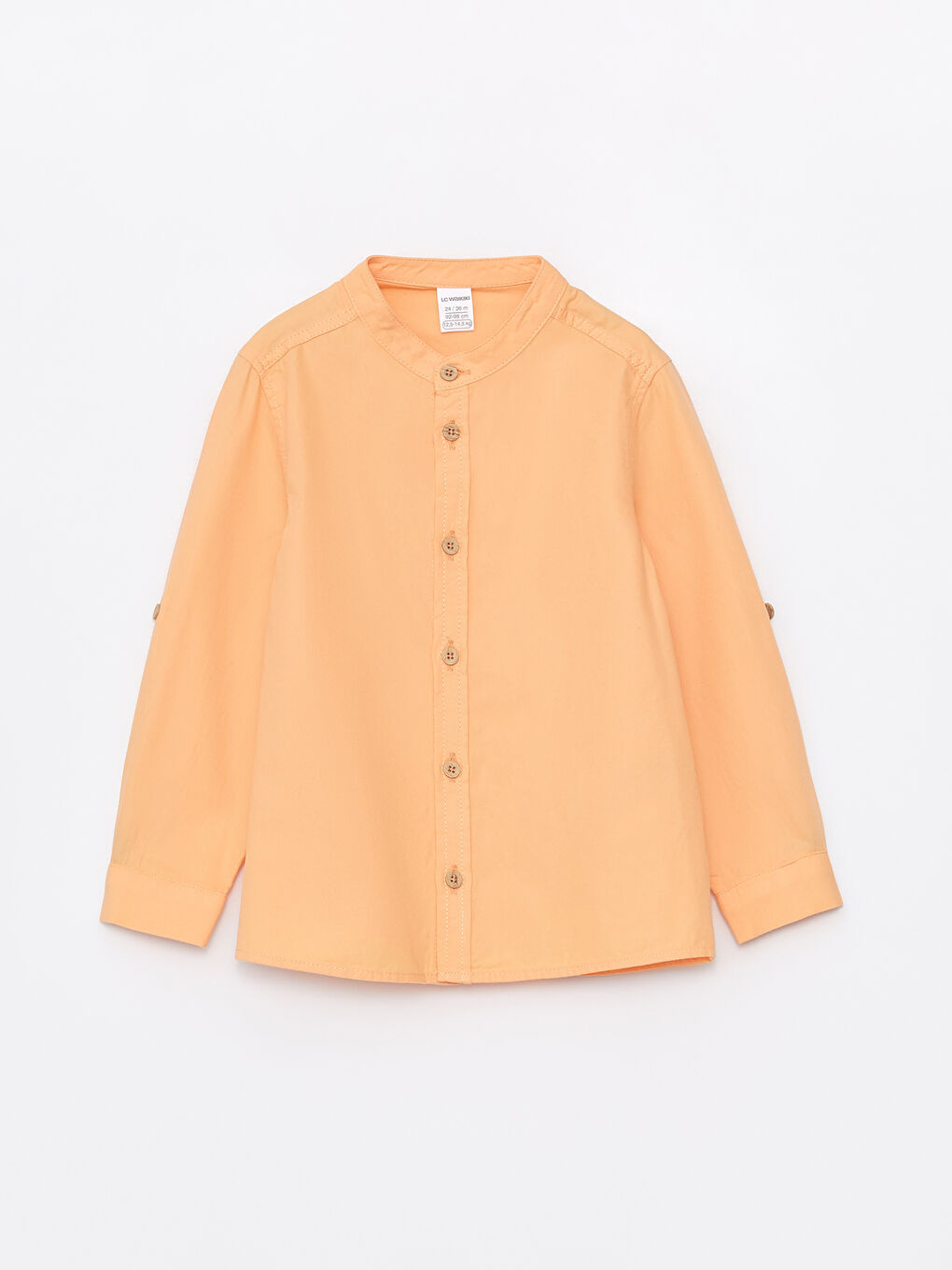 Turuncu Hakim Yaka Uzun Kollu Basic Erkek Bebek Gömlek-2