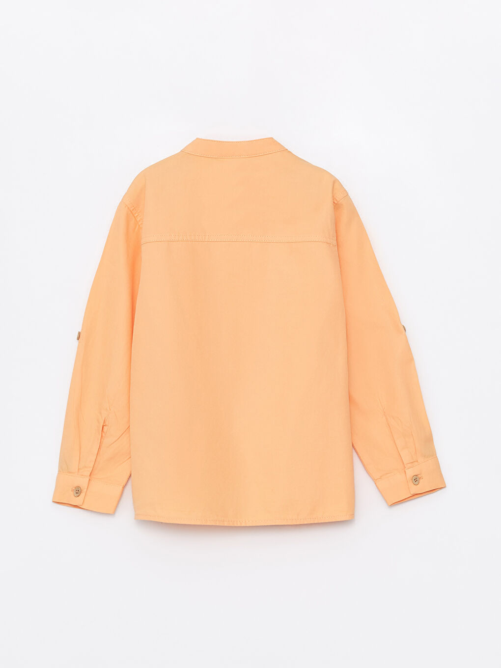 Turuncu Hakim Yaka Uzun Kollu Basic Erkek Bebek Gömlek-3