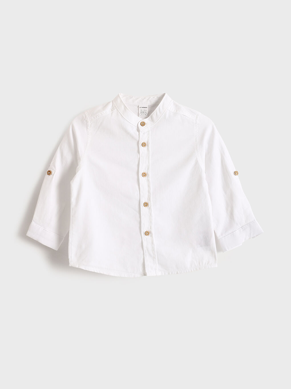 Grandad Collar Long Sleeve Basic Baby Boys' Shirt -S42488Z1-E5X