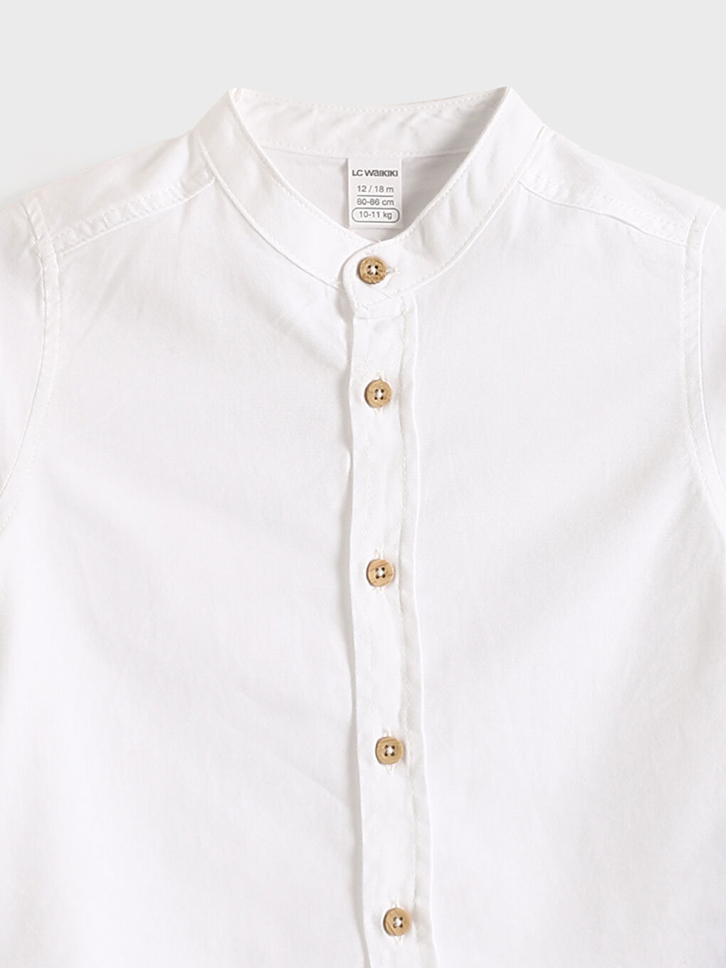 Grandad Collar Long Sleeve Basic Baby Boys' Shirt -S42488Z1-E5X