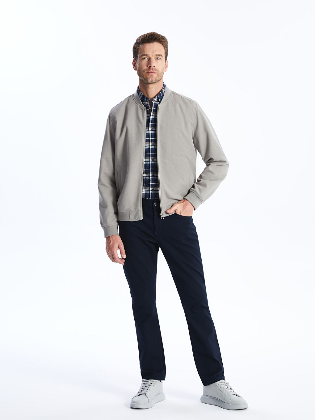 Manteau pour Hommes à Col Université Coupe Régulière-2