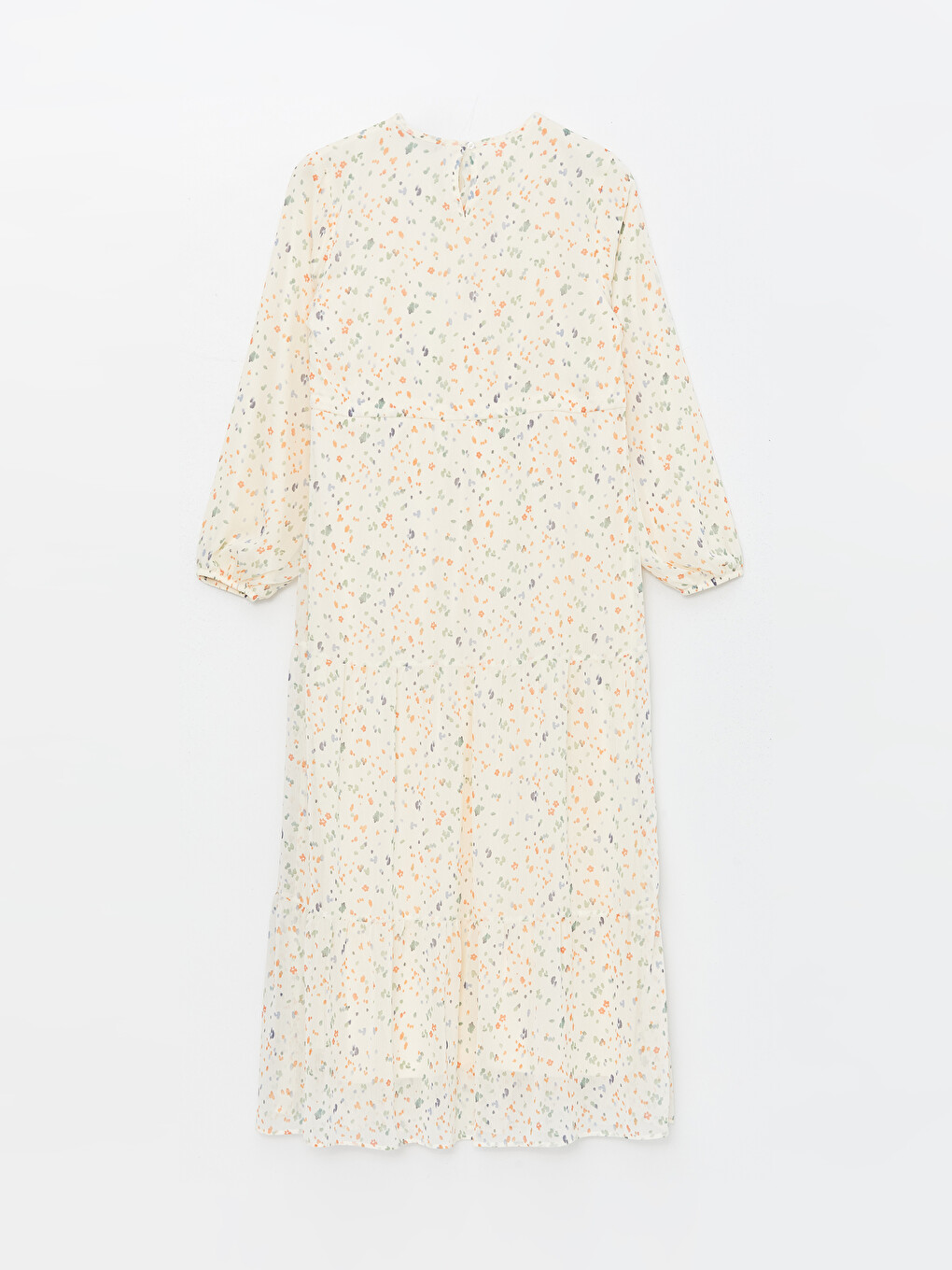 Crew Neck Patterned Long Sleeve Women's Dress-6
