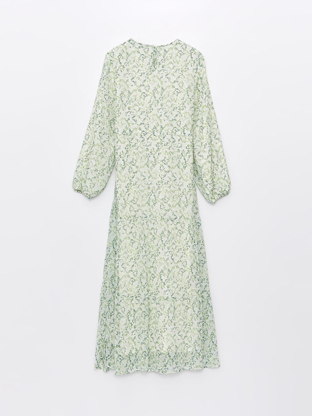 Crew Neck Patterned Long Sleeve Women's Dress-6