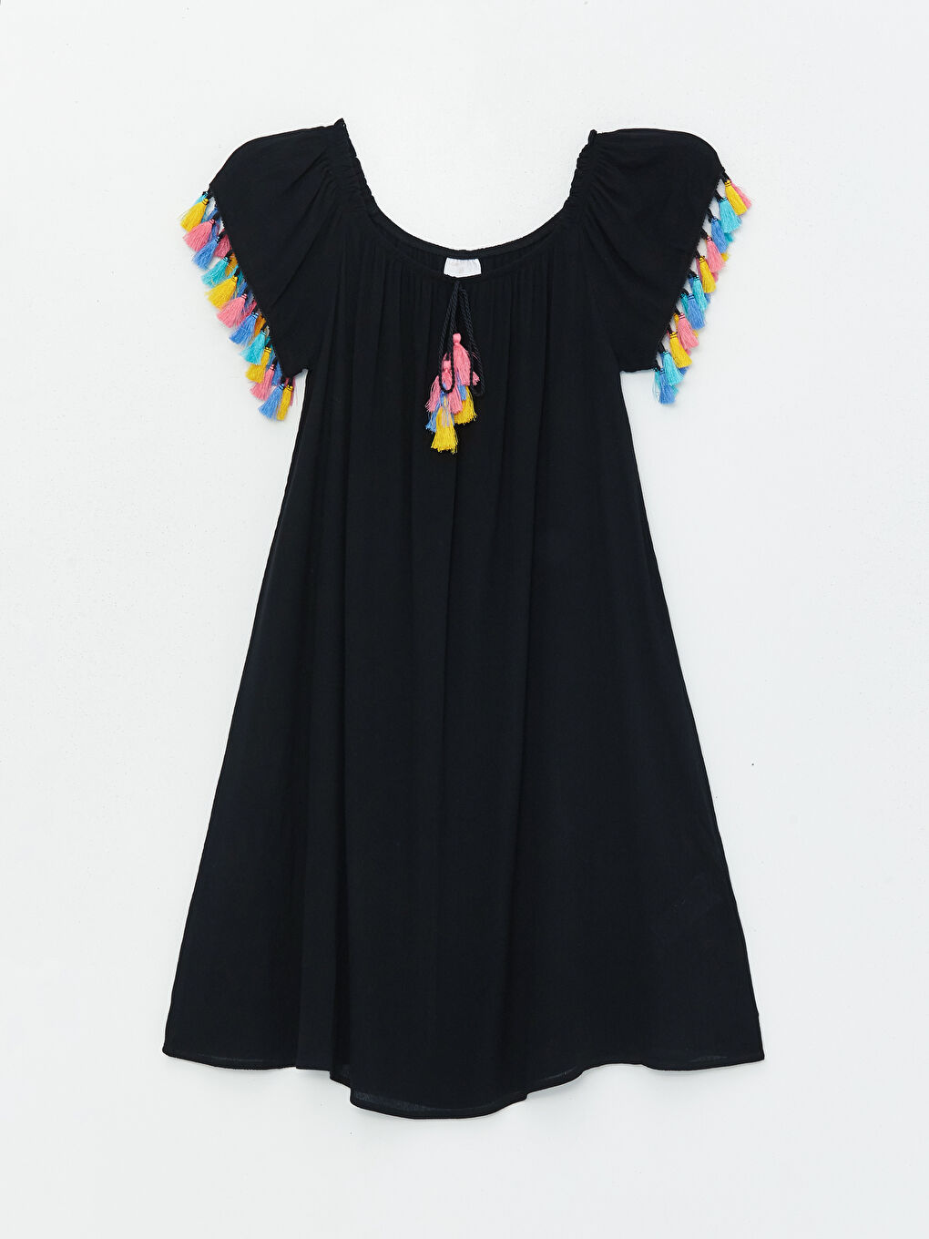 Slash Neck Plain Short Sleeve Women's Beach Dress -S42579Z8-CVL