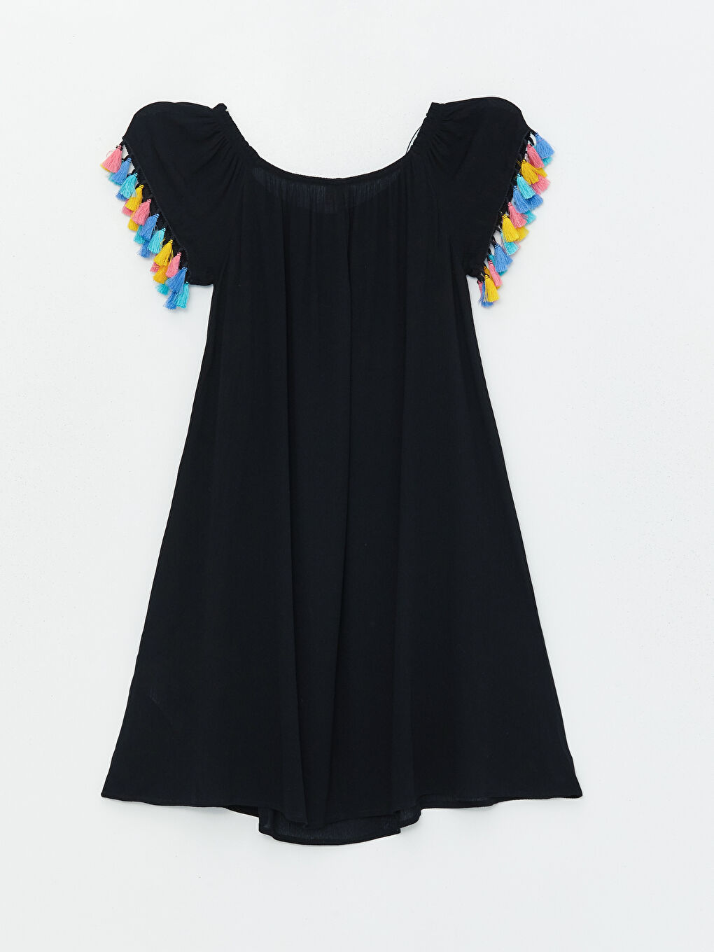 Slash Neck Plain Short Sleeve Women's Beach Dress -S42579Z8-CVL