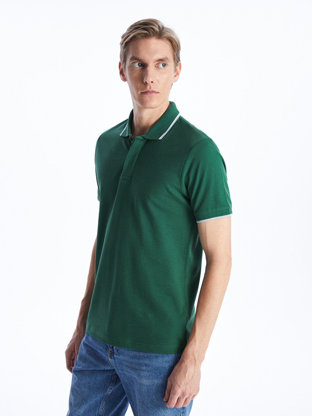 T-shirt Pique Me Jakë Polo Dhe Mëngë Të Shkurtra Për Burra