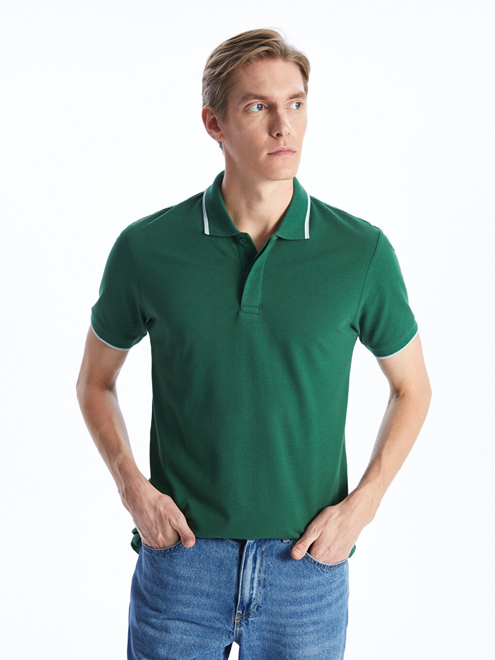 T-shirt Pique Me Jakë Polo Dhe Mëngë Të Shkurtra Për Burra-1