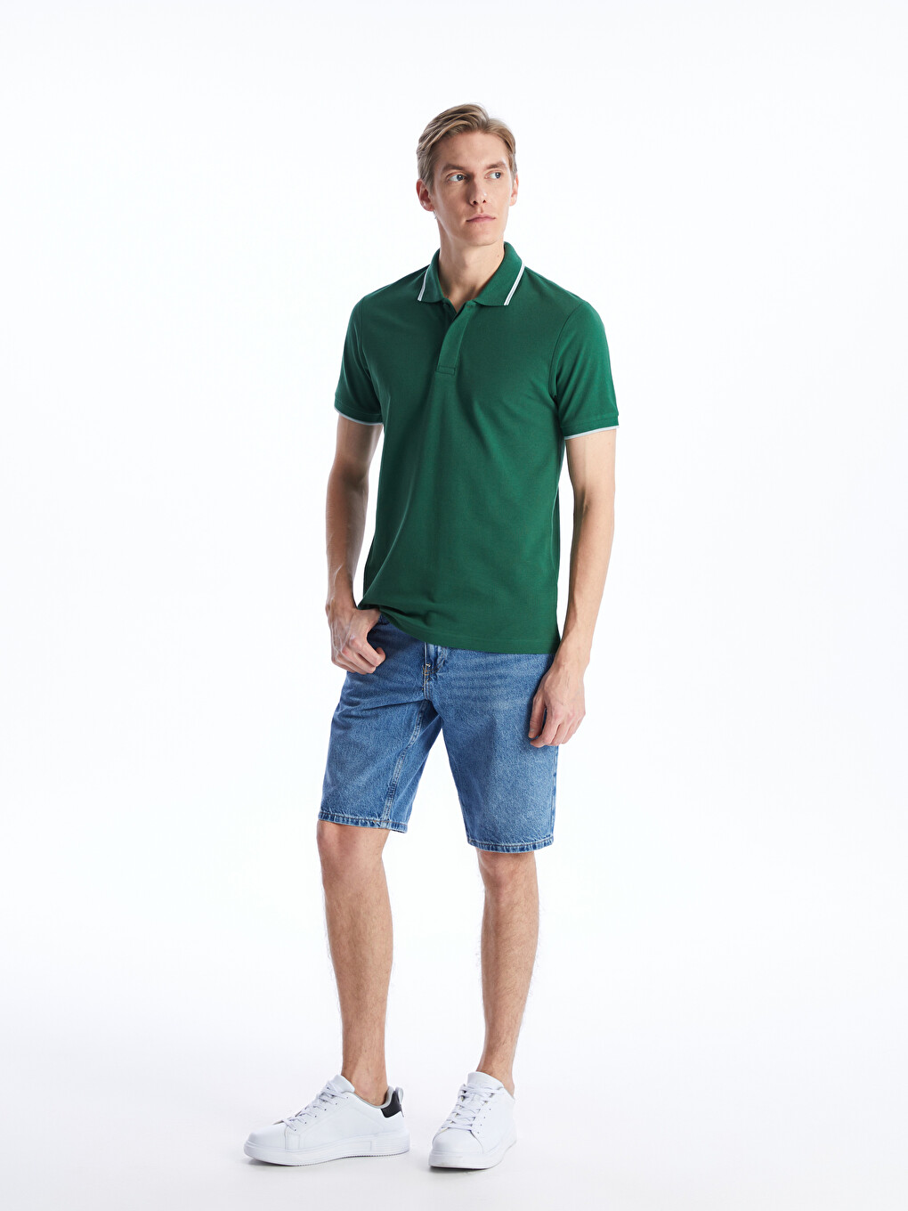 T-shirt Pique Me Jakë Polo Dhe Mëngë Të Shkurtra Për Burra-2