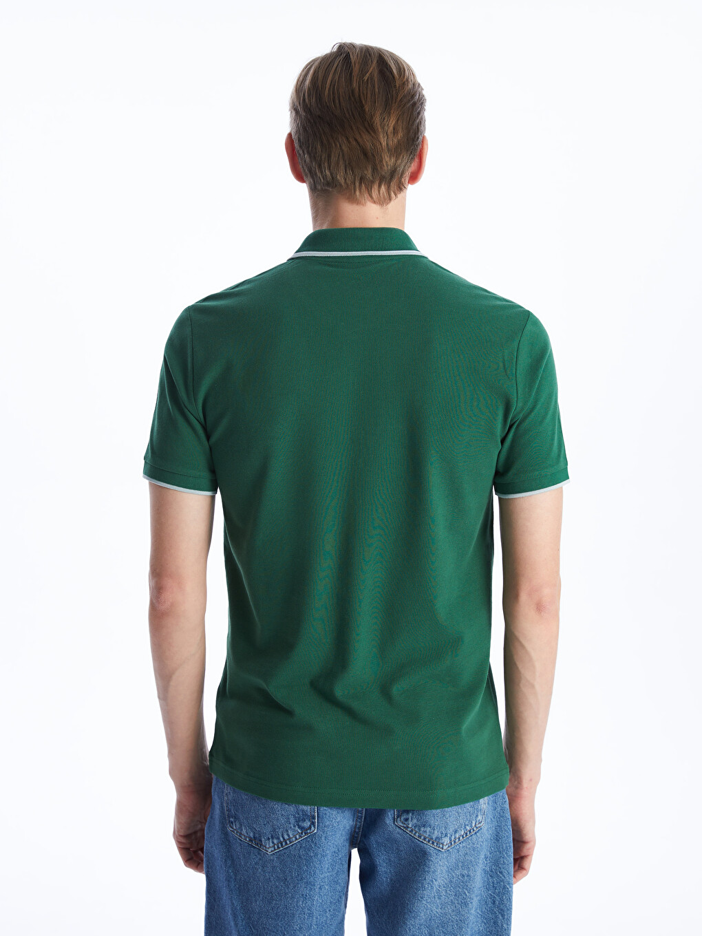 T-shirt Pique Me Jakë Polo Dhe Mëngë Të Shkurtra Për Burra-4