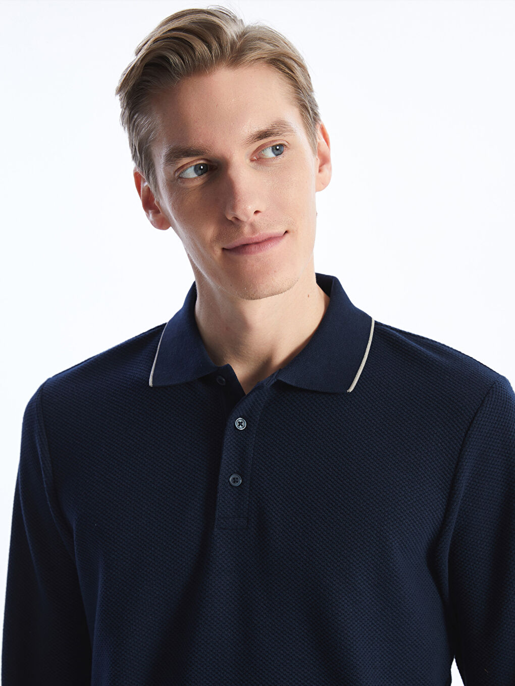 Hanorac cu Guler Polo și Mânecă Lungă pentru Bărbați-1