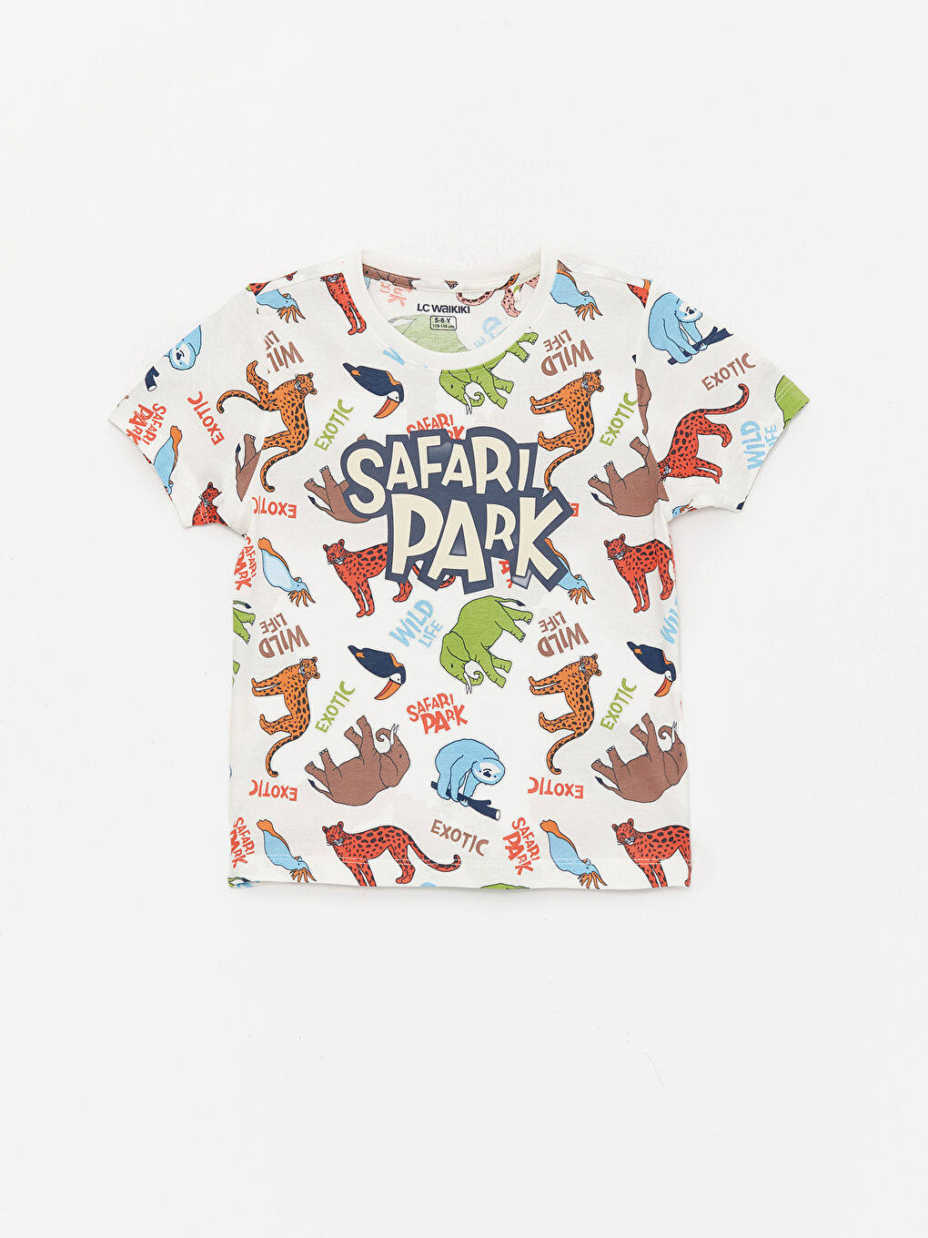 طقم بيجامة للأولاد بياقة دائرية وكم قصير مطبوع-1