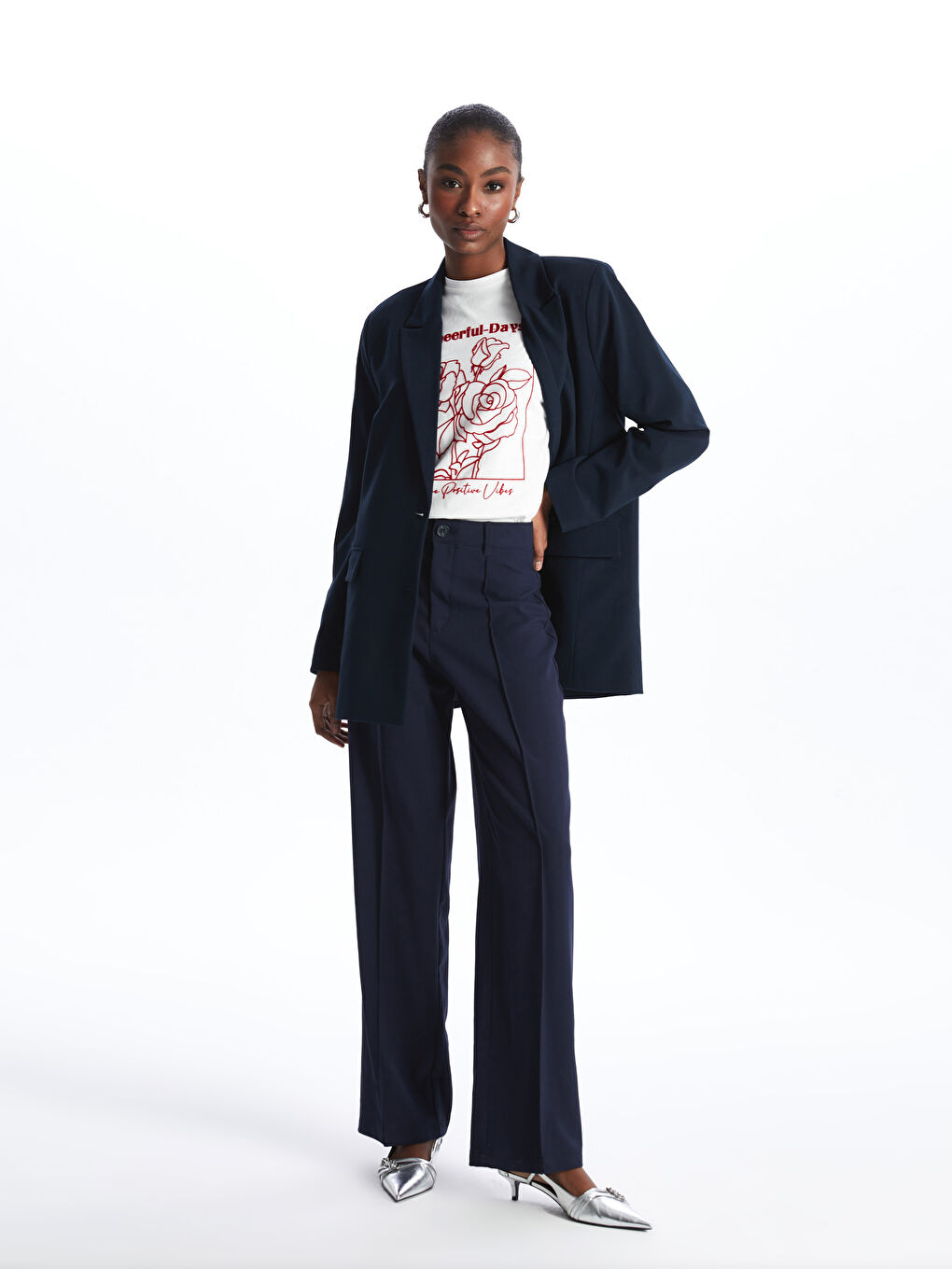LCW Vision Slim Fit Plain Wide Leg Women's Trousers -S42635Z8-VJ3