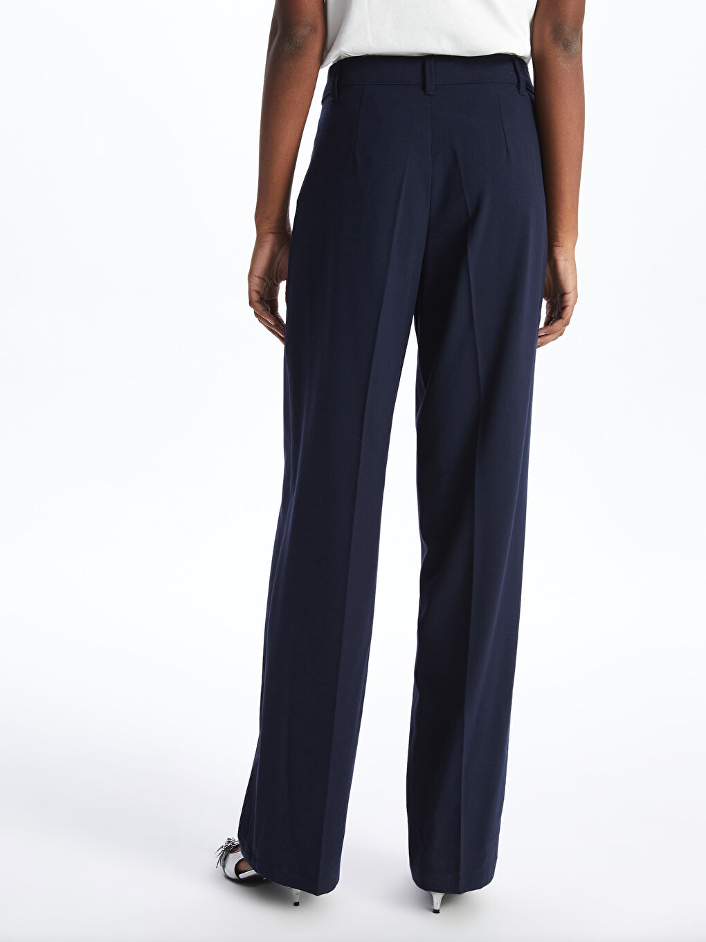 LCW Vision Slim Fit Plain Wide Leg Women's Trousers -S42635Z8-VJ3