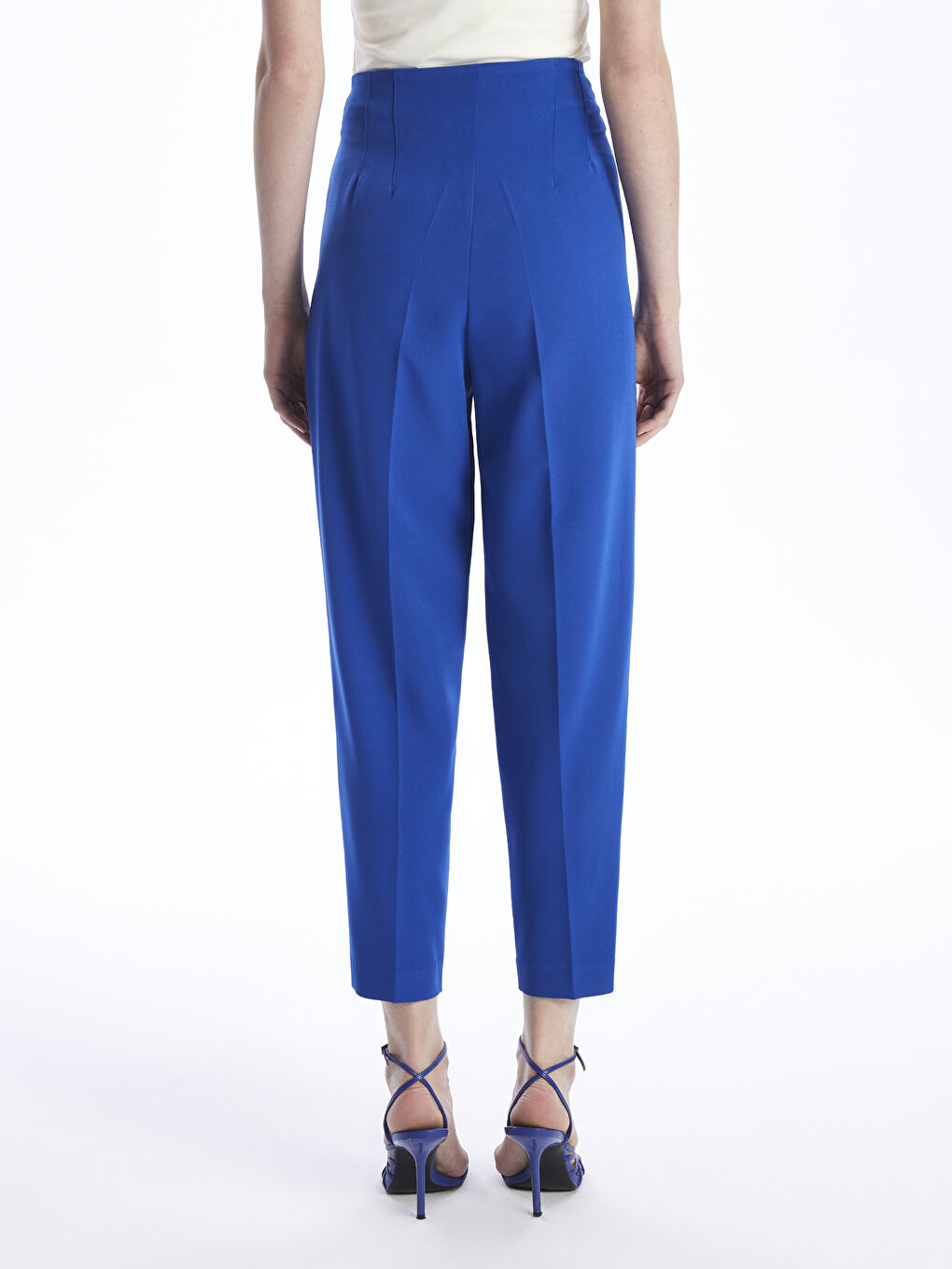 Женские Брюки Морковного Кроя Однотонные-3