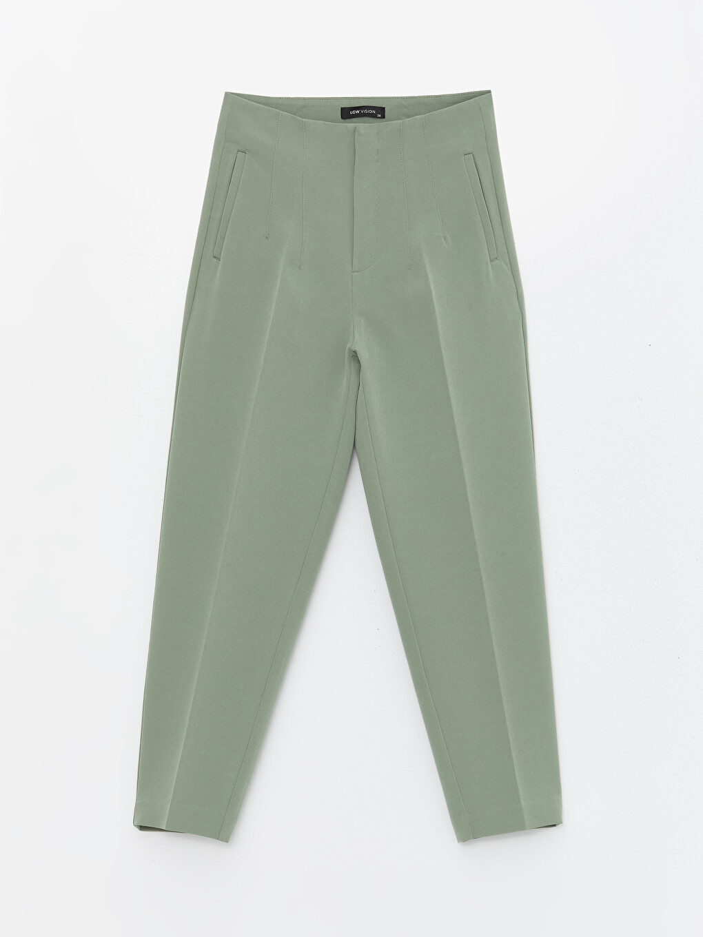 Women's Carrot Fit Plain Trousers-5