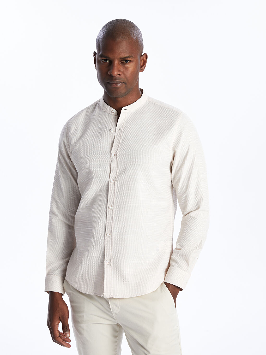Muška košulja dugih rukava slim fit od dobby tkanine -S42687Z8-HZZ