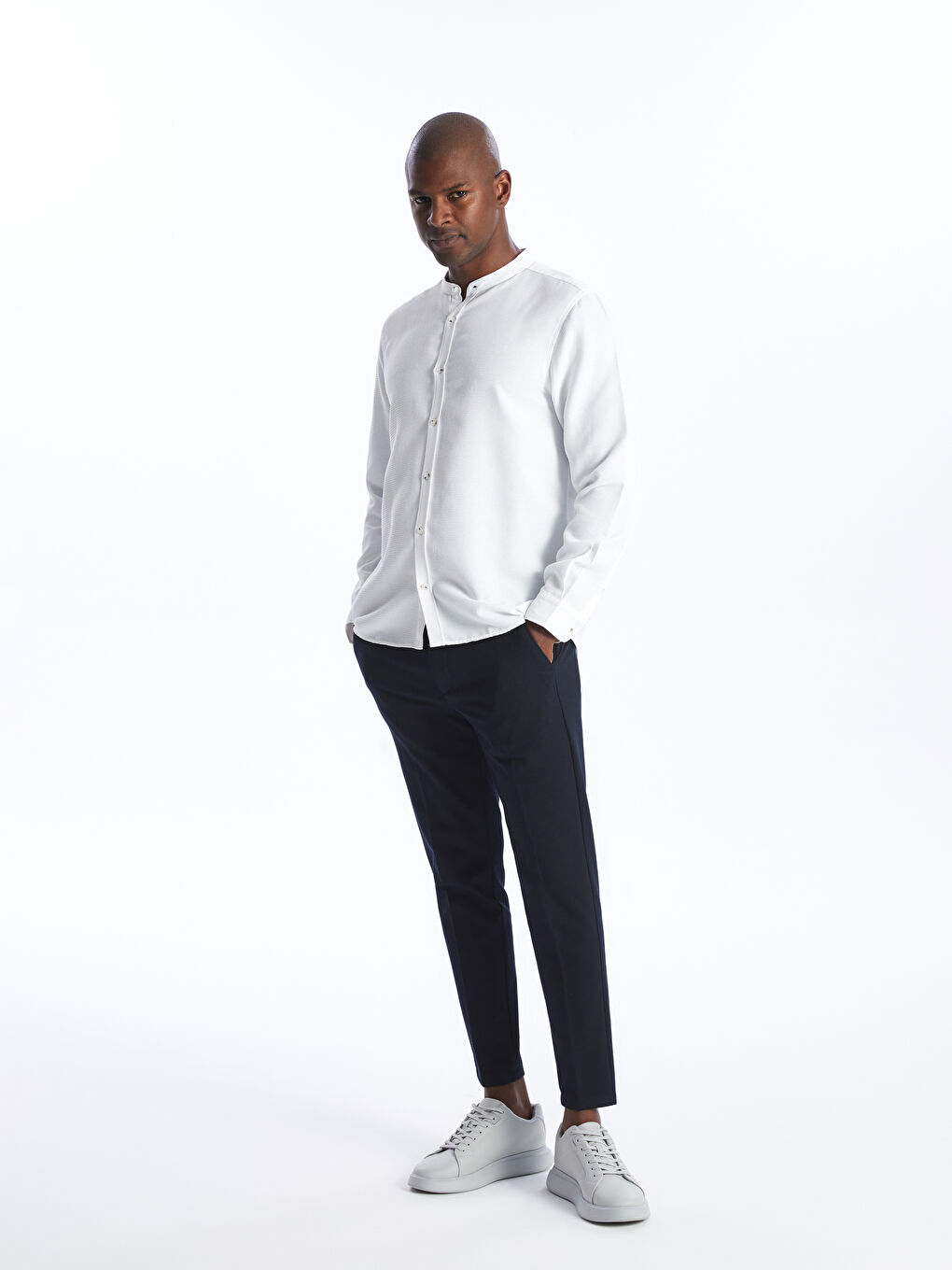 Slim Fit Long Sleeve Dobby Men's Textured Shirt -S42687Z8-Q6K