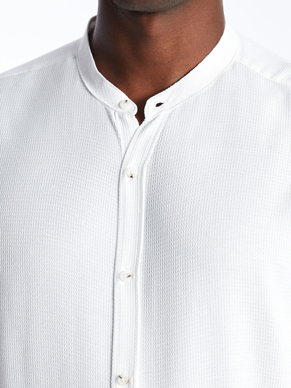 Slim Fit Long Sleeve Dobby Men's Textured Shirt -S42687Z8-Q6K