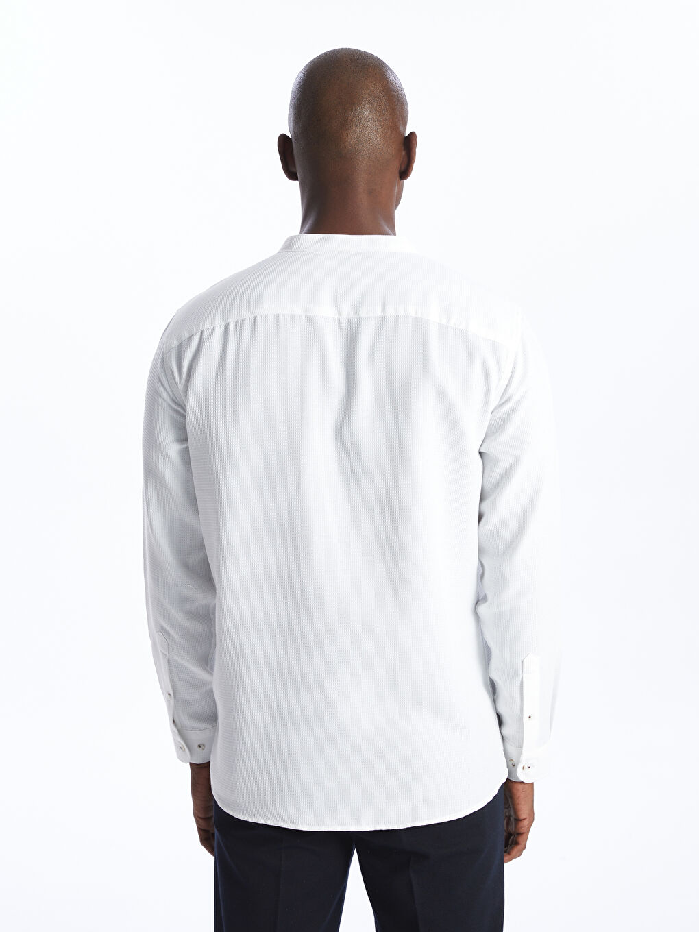 Slim Fit Long Sleeve Dobby Men's Textured Shirt -S42687Z8-Q6K
