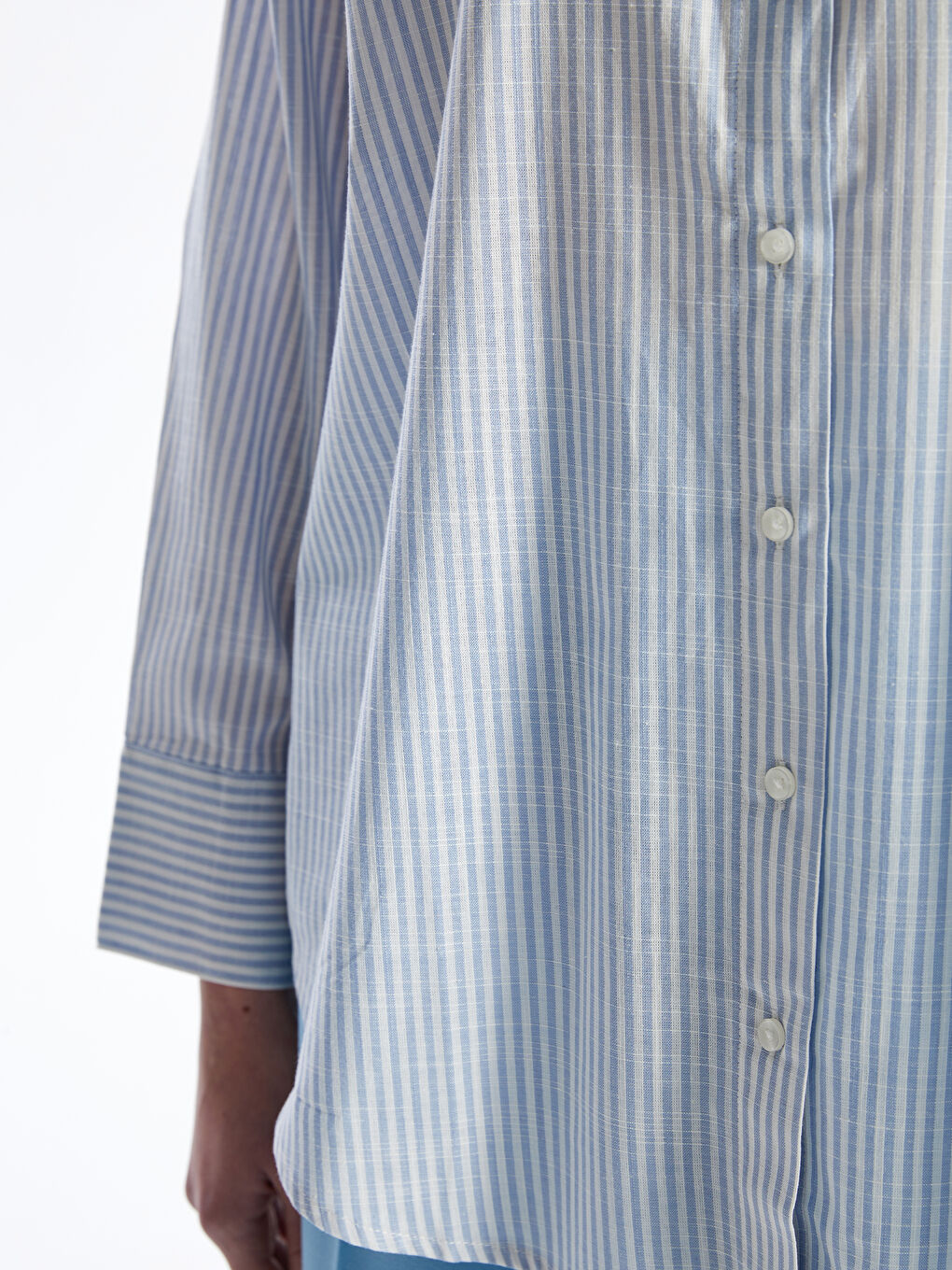 LCW Vision Striped Long Sleeve Oversize Women's Shirt -S42703Z8-LEN