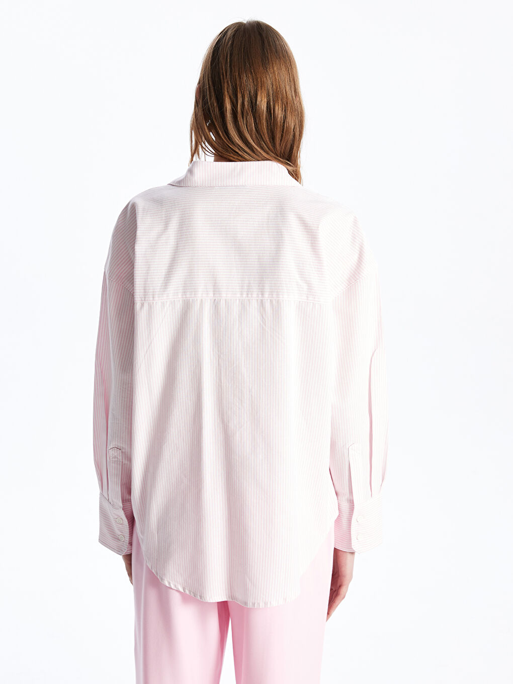 LCW Vision Striped Long Sleeve Oxford Women's Shirt -S42705Z8-LHK