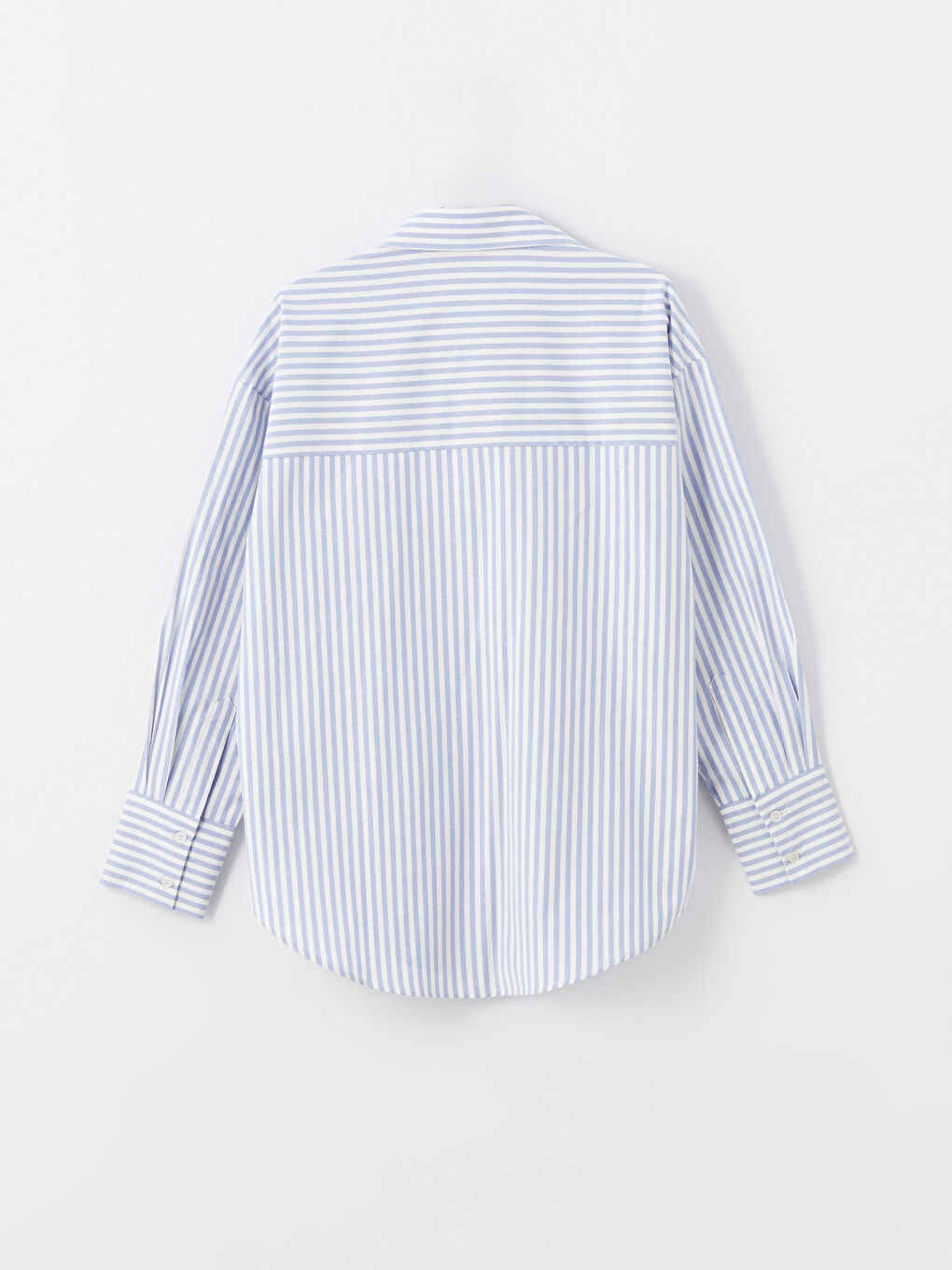 Striped Long Sleeve Oversize Women's Shirt -S42709Z8-LEN