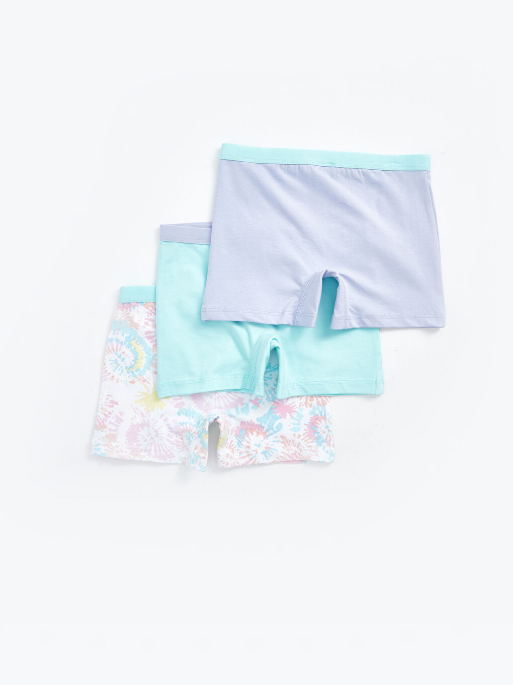 Beyaz Baskılı Kız Çocuk Boxer 3'lü-1