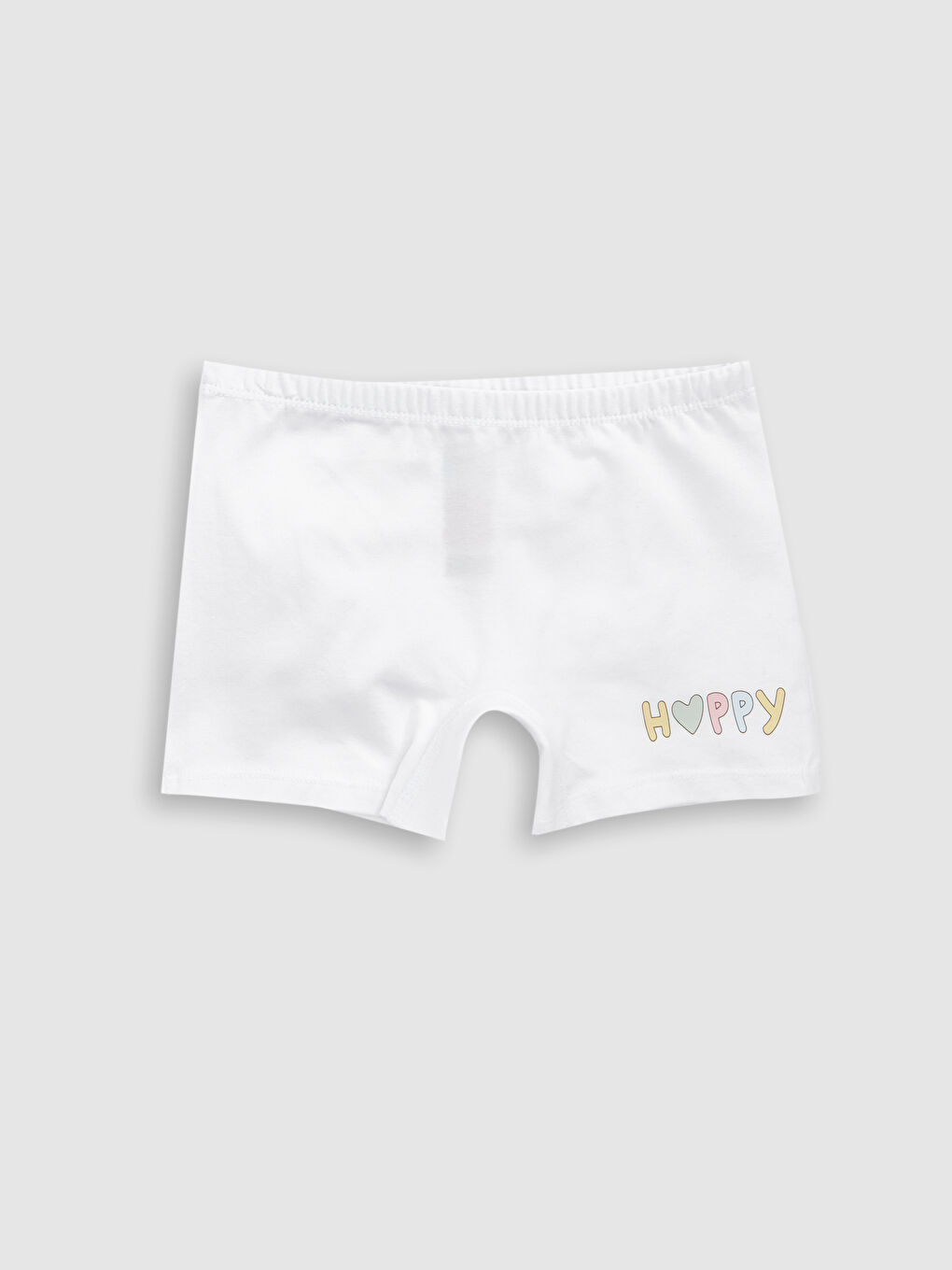 Beyaz Baskılı Kız Çocuk Boxer