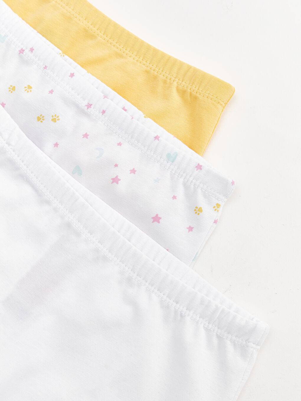 Beyaz Baskılı Kız Çocuk Boxer 3'lü-2