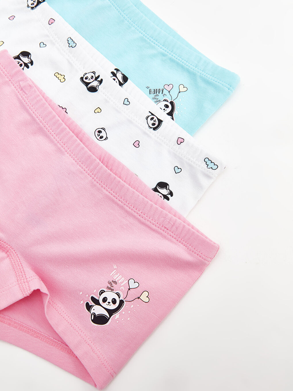 Pembe Baskılı Pamuklu Kız Çocuk Boxer 3'lü-1