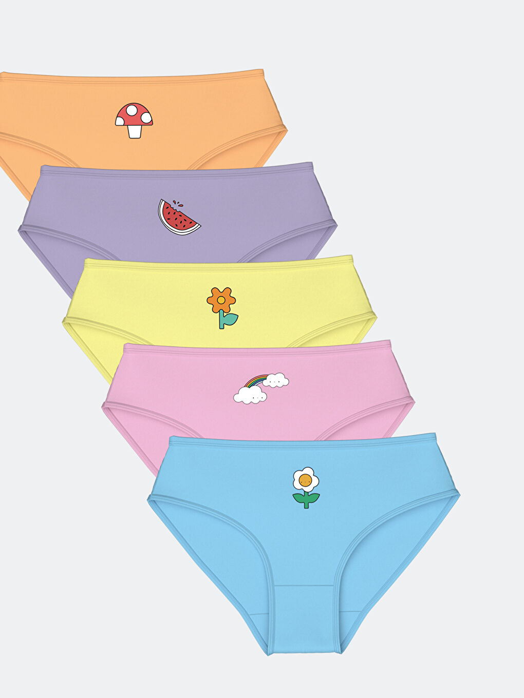 Pembe Baskılı Pamuklu Kız Çocuk Külot 5'li-2