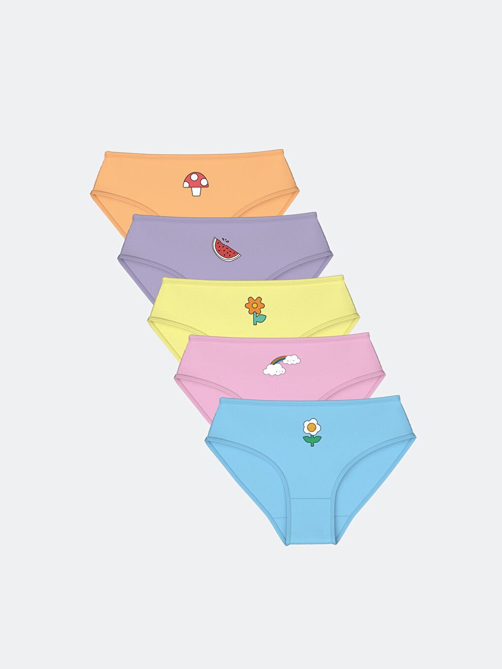 Pembe Baskılı Pamuklu Kız Çocuk Külot 5'li