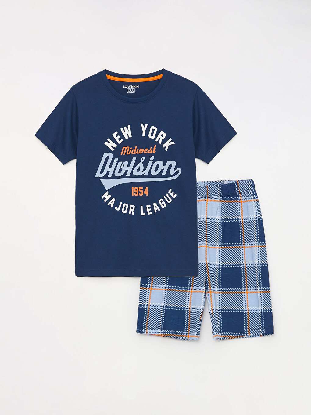 Crew Neck Printed Short Sleeve Boys' Shorts Pyjama Set