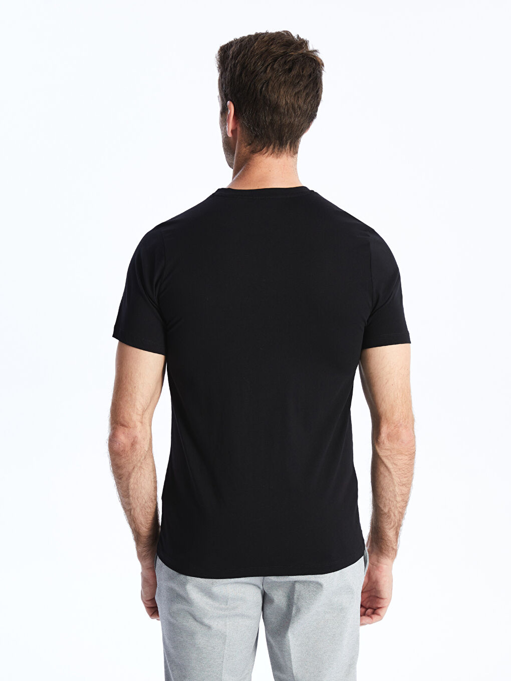 T-shirt pour hommes en coton peigné imprimé à manches courtes et col rond-4