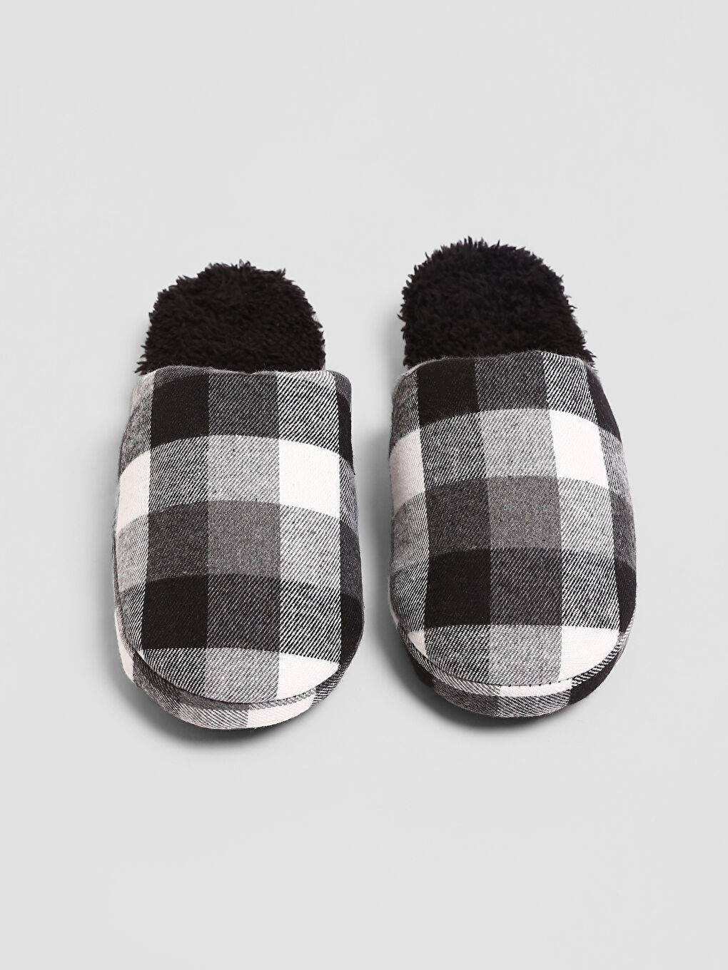 Plaid Patterned Men's Home Slippers-2