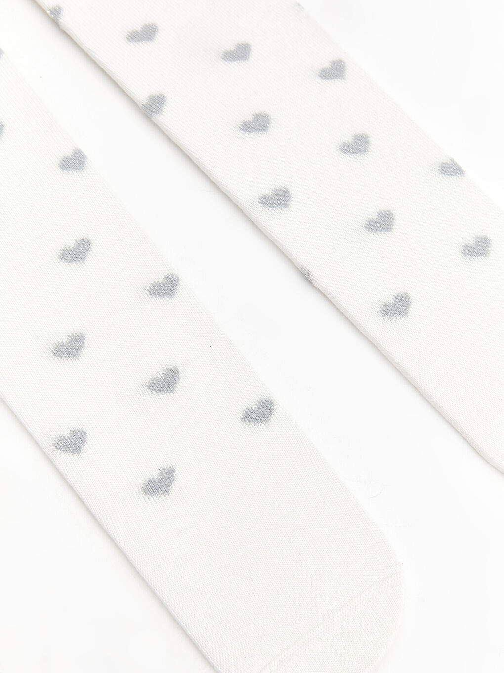 Beyaz Desenli Kız Bebek Külotlu Çorap-1