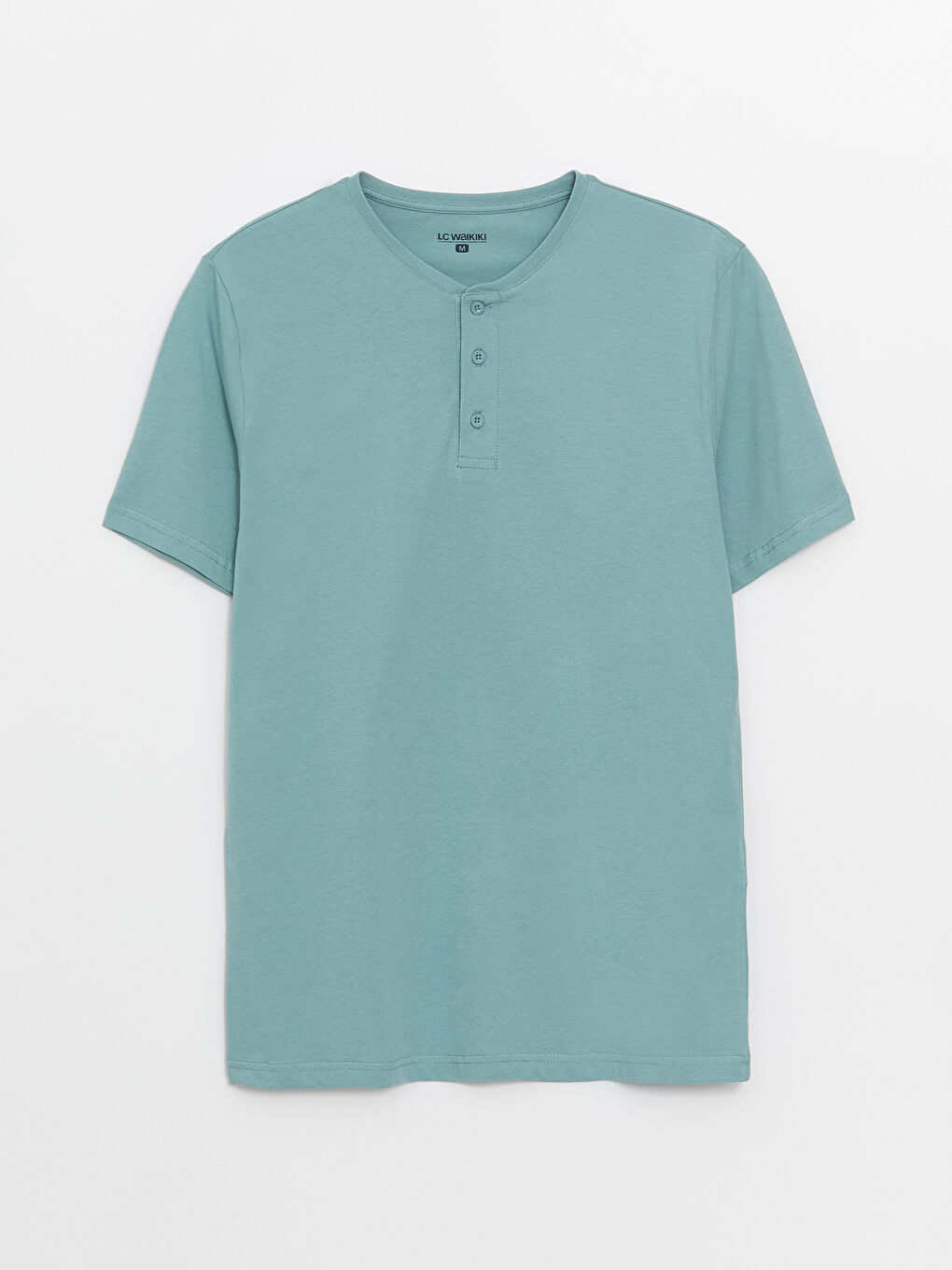 Yeşil Bisiklet Yaka Uzun Kollu Erkek Pijama Üst-2