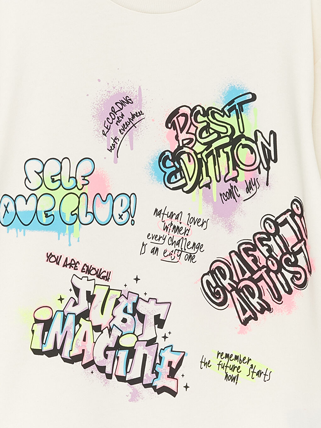 Crew Neck Printed Long Sleeve Girls' Sweatshirt -S43231Z4-FRC