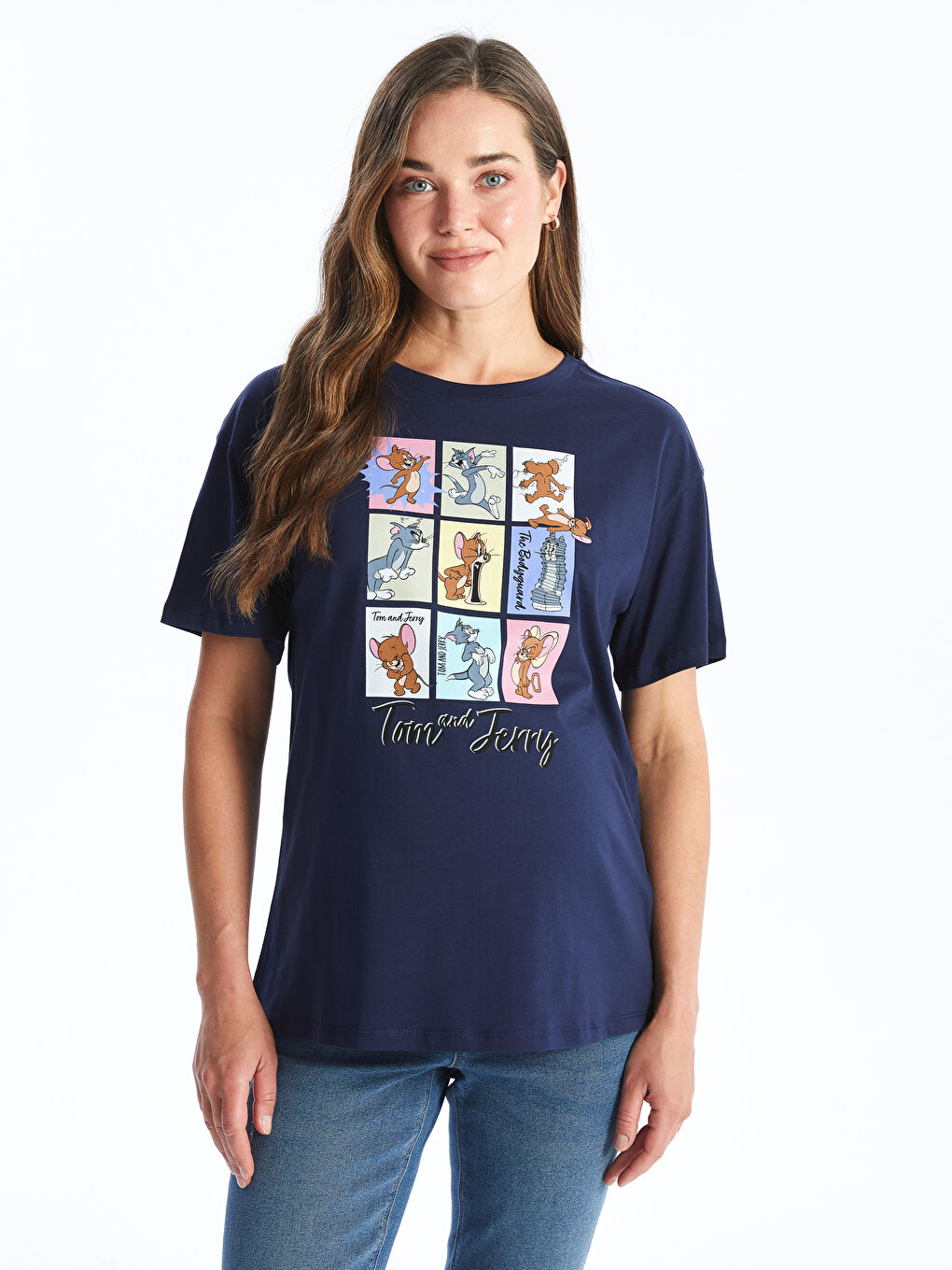 Crew Neck Tom&Jerry Printed Short Sleeve Maternity T-Shirt -S43238Z8-HFH