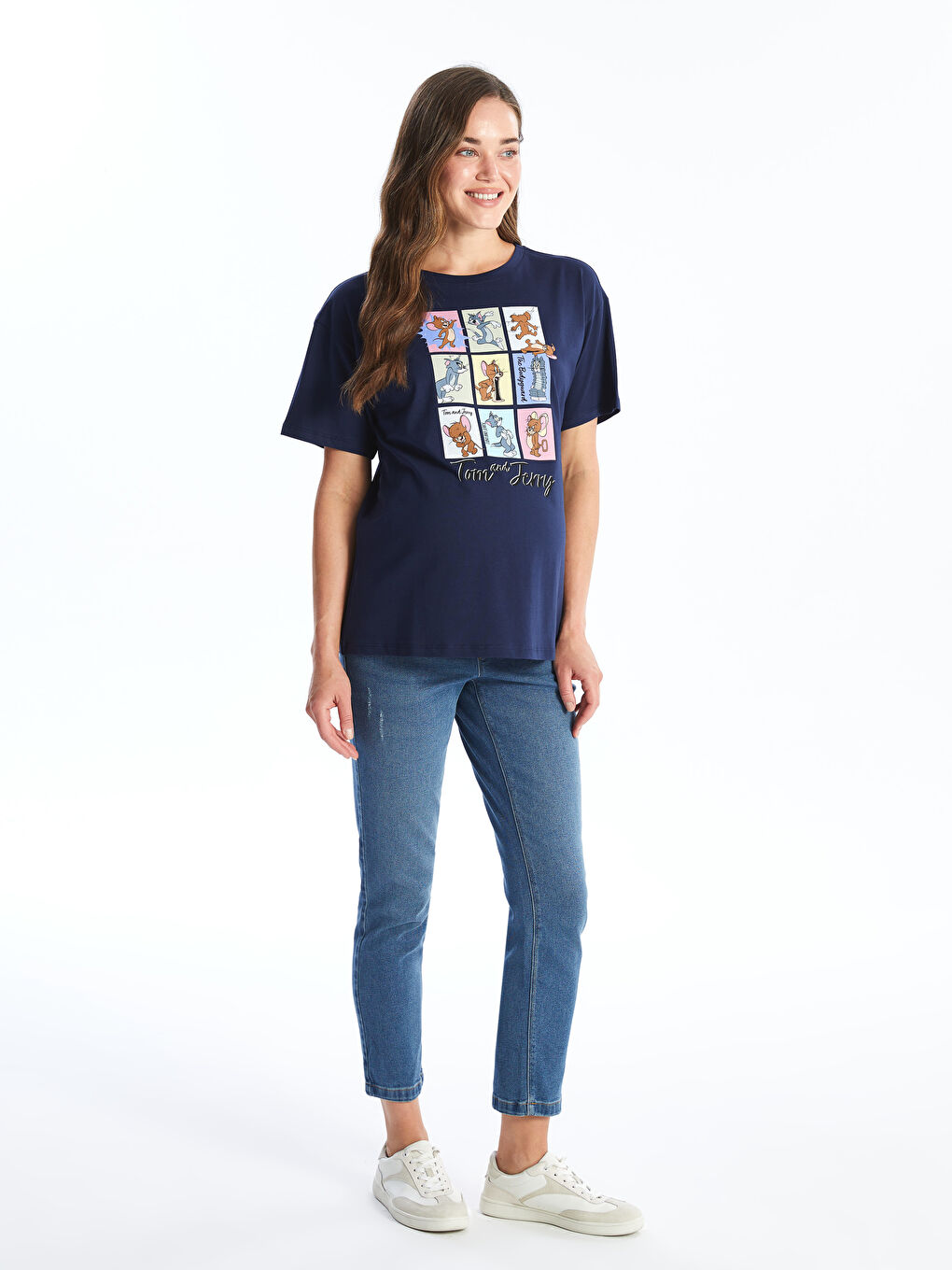 Crew Neck Tom&Jerry Printed Short Sleeve Maternity T-Shirt -S43238Z8-HFH