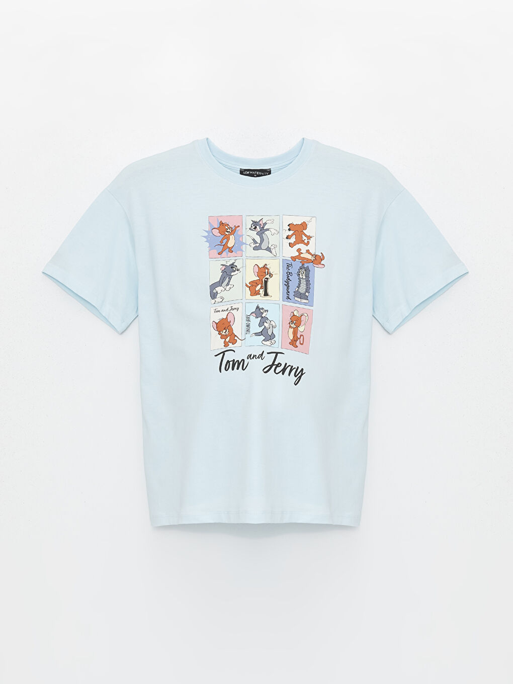 Crew Neck Tom and Jerry Printed Short Sleeve Maternity T-Shirt -S43238Z8-VZF