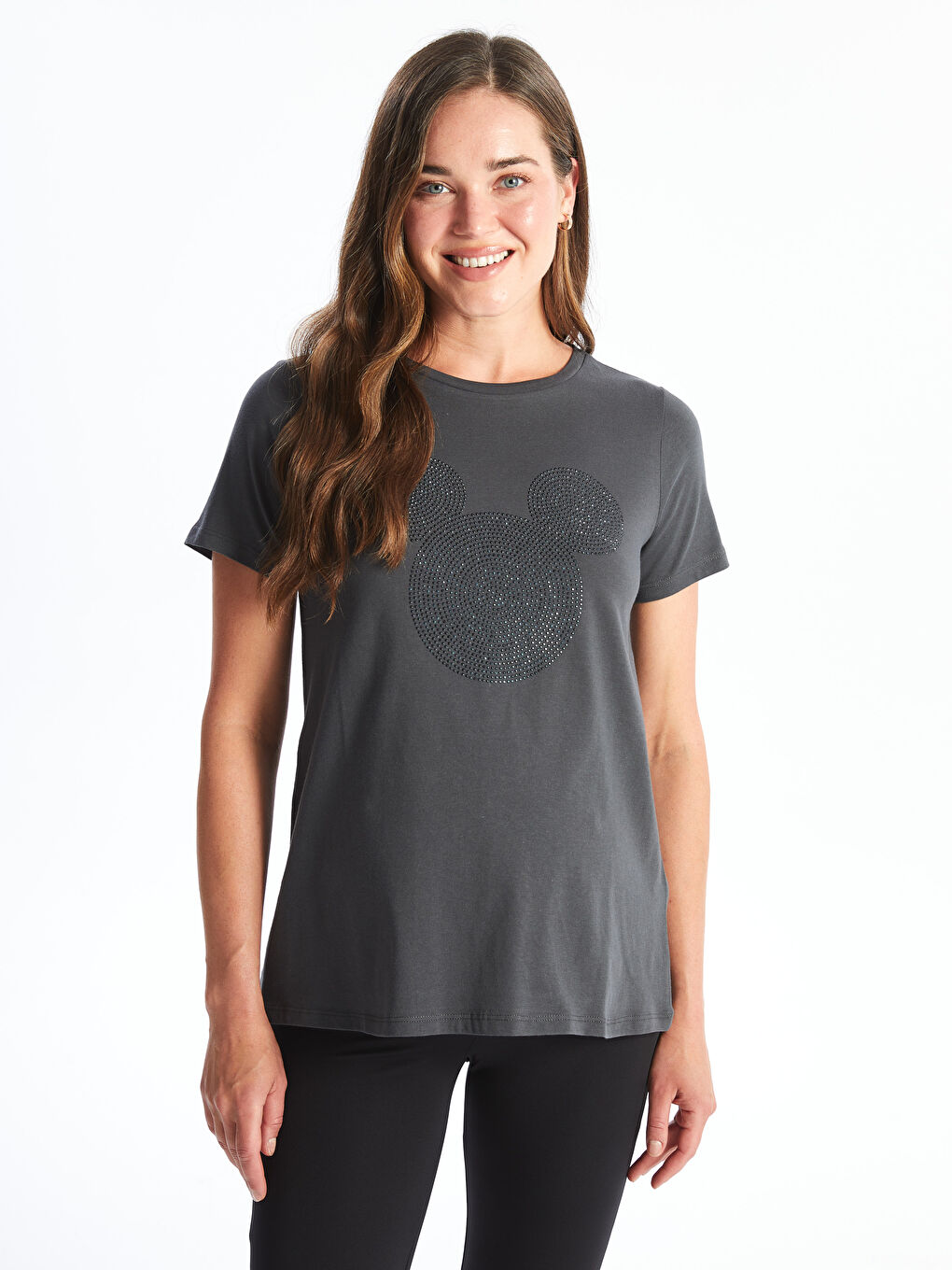 Crew Neck Mickey Mouse Printed Short Sleeve Maternity T-shirt -S43240Z8-VFB