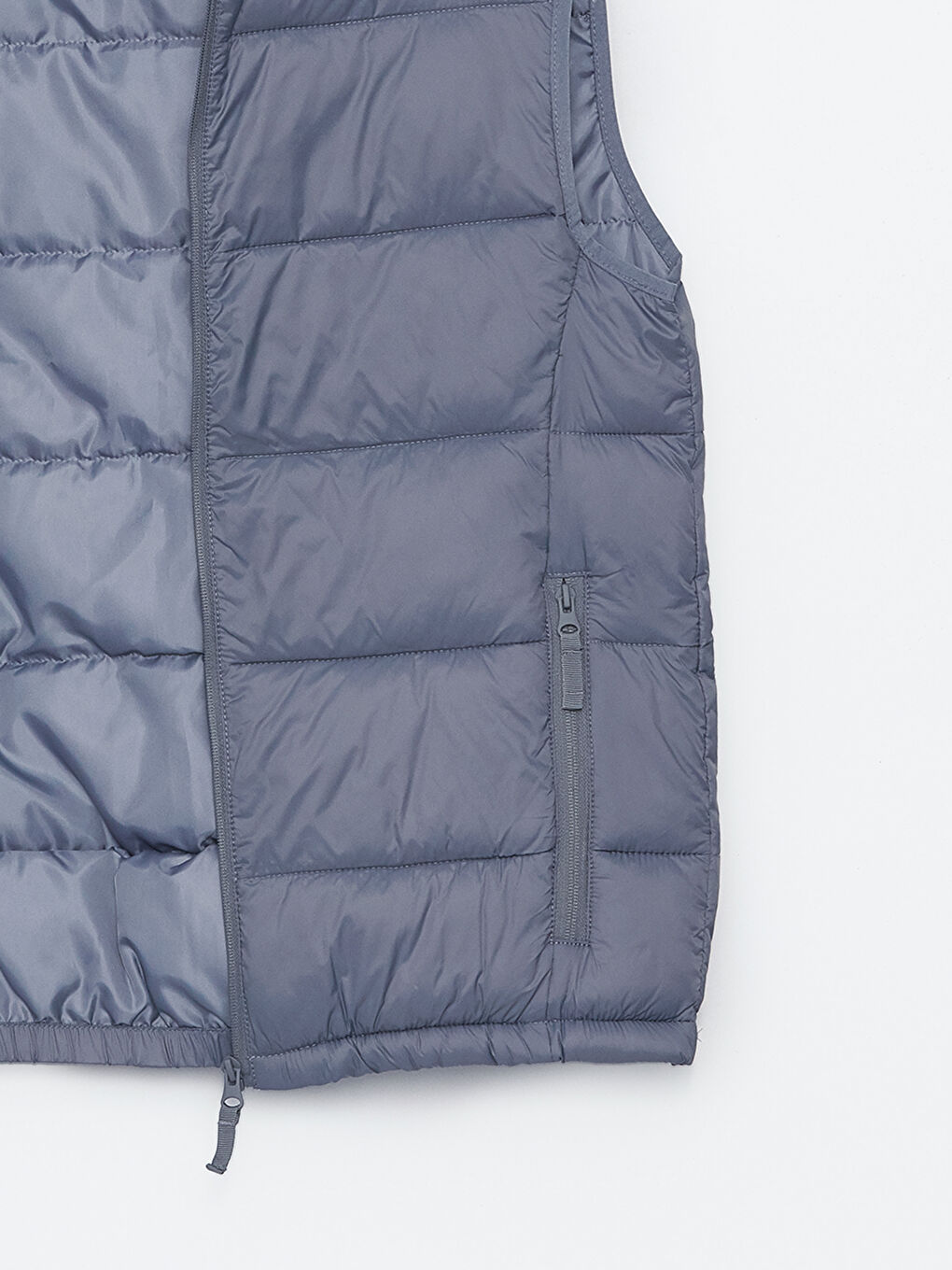 Slim Fit Funnel Neck Men's Puffer Gilet -S43243Z8-GYS