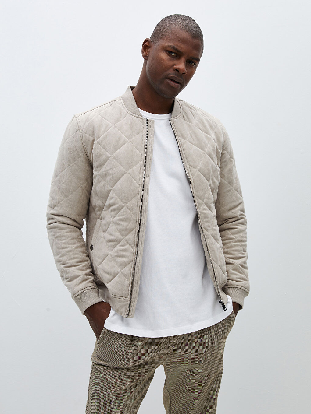 Мужское Пальто-Бомбер С Воротником Колледж Slim Fit