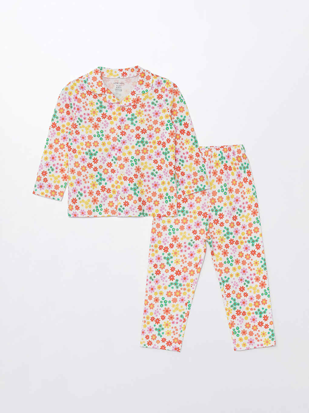 Polo Neck Long Sleeve Floral Baby Girls' Pyjama Set -S43250Z1-LRA
